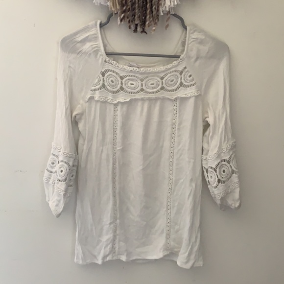 Westport Women White 3/4 Sleeve Blouse Size XS - Picture 3 of 9